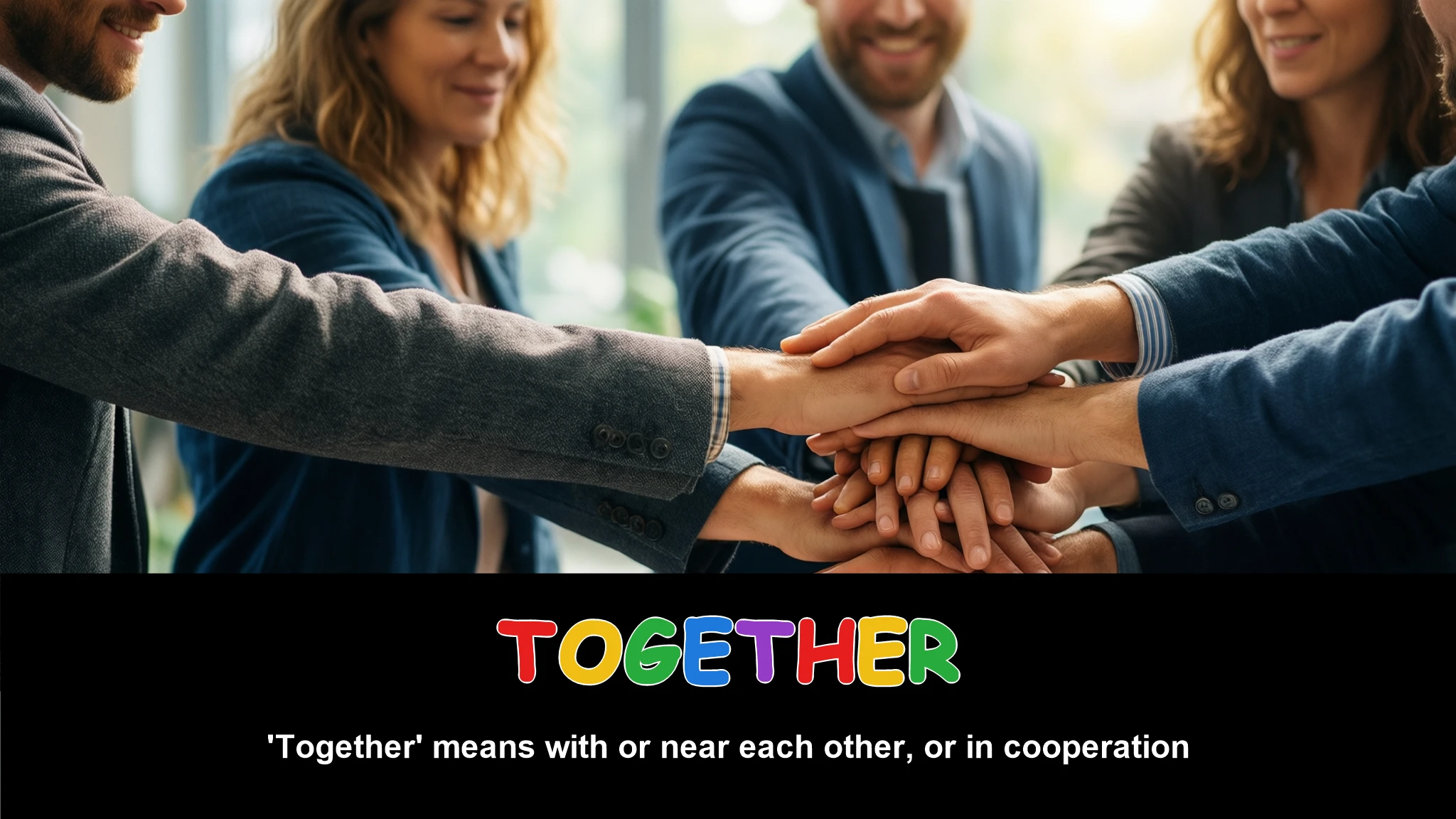 English Illustration for together